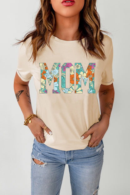 MOM Floral Graphic T-Shirt-Angel Casuals