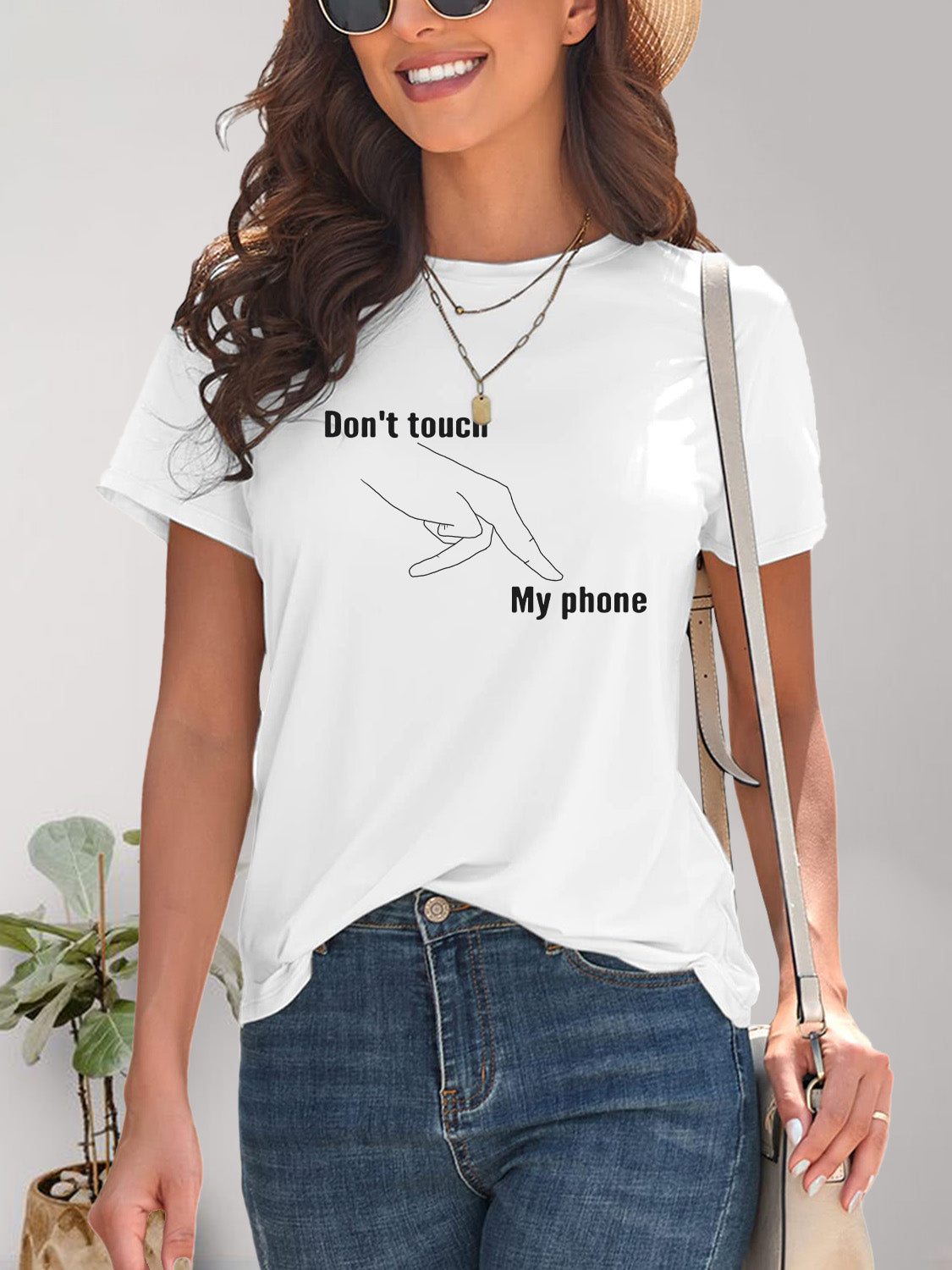 Graphic Round Neck Short Sleeve T-Shirt-Angel Casuals