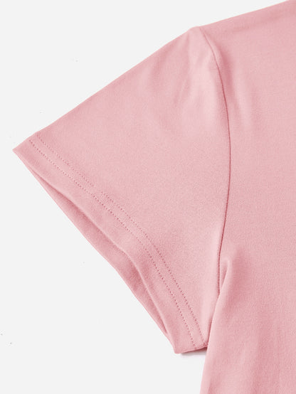 Graphic Round Neck Short Sleeve T-Shirt-Angel Casuals