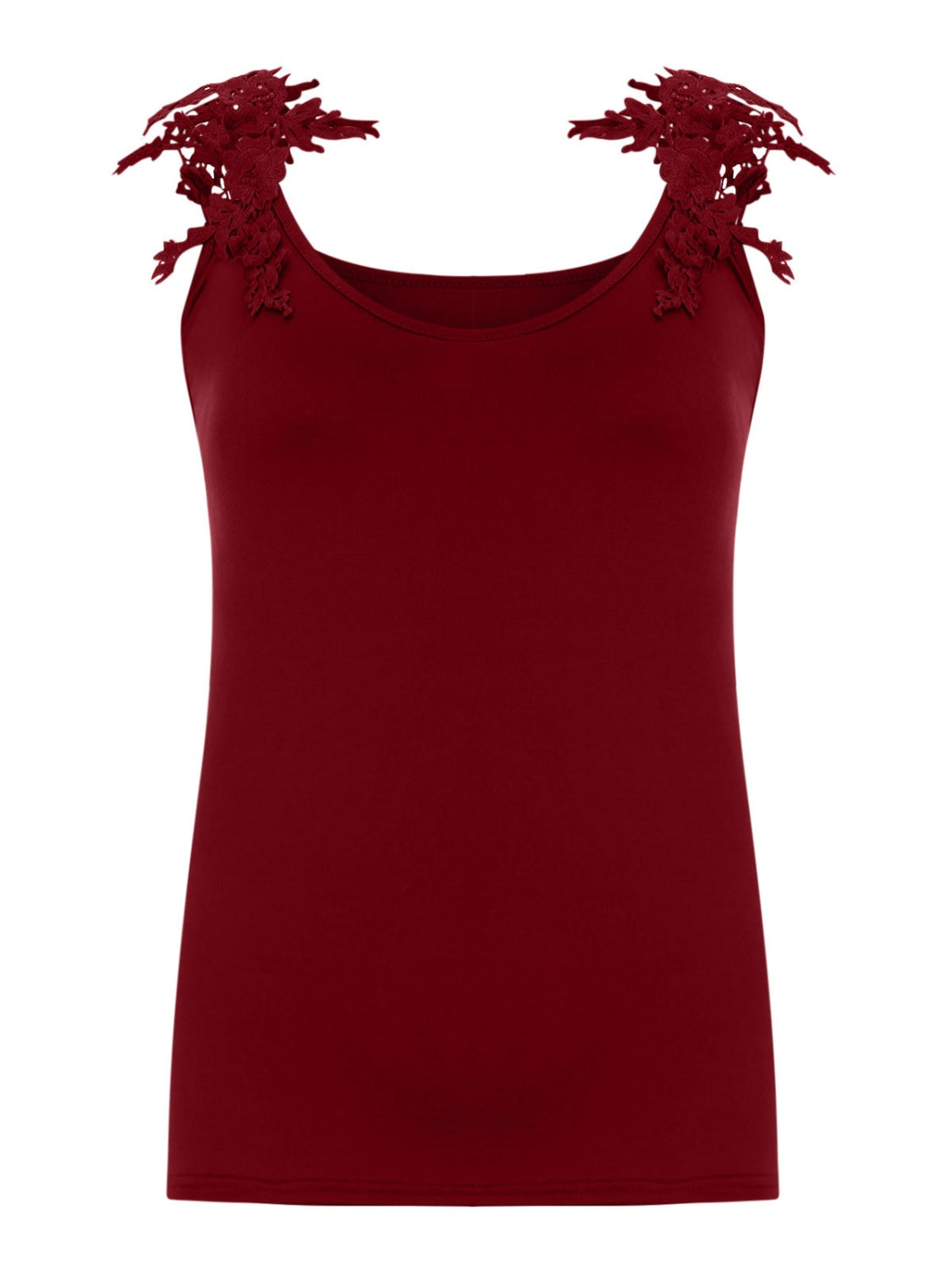 Full Size Lace Detail Scoop Neck Tank-Angel Casuals