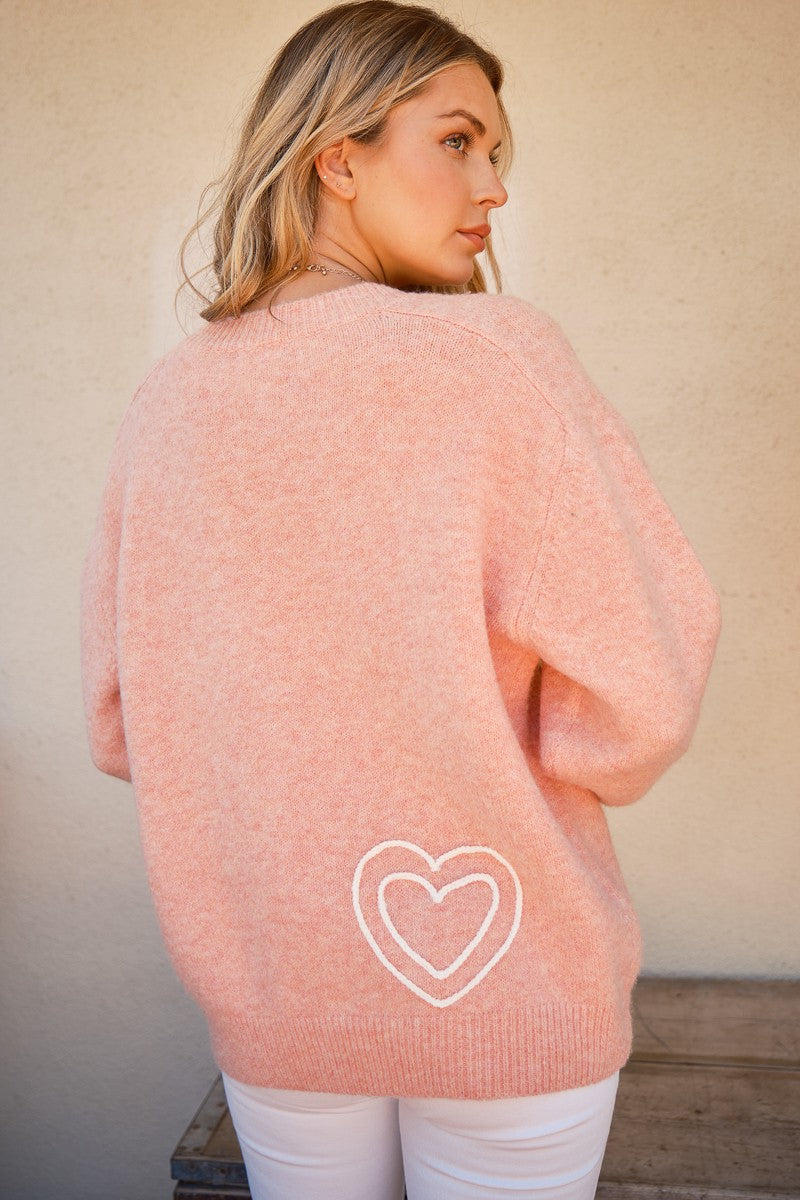 And The Why WIFEY & Heart Round Neck Sweater-Angel Casuals