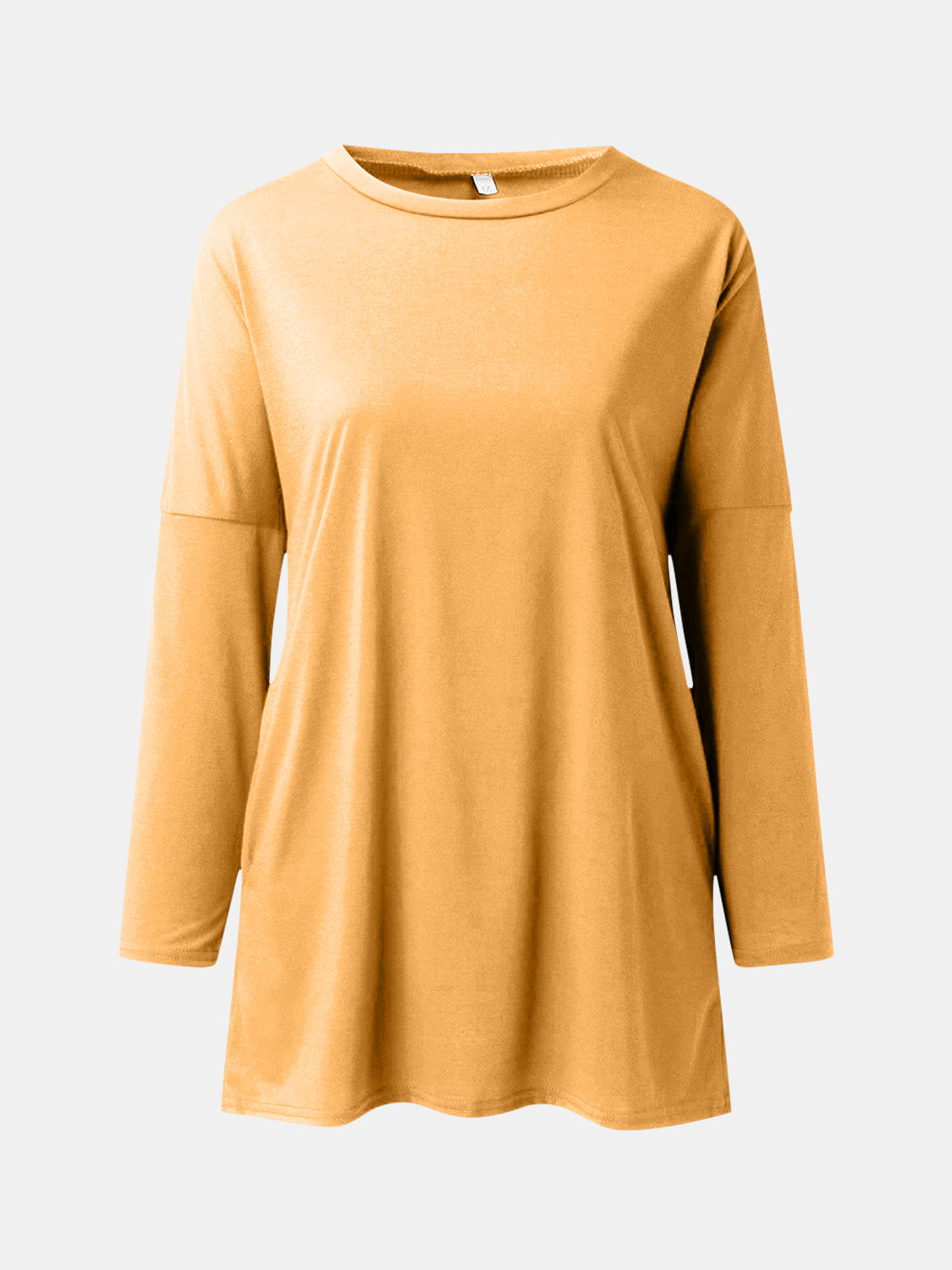 Full Size Round Neck Long Sleeve T-Shirt-Angel Casuals