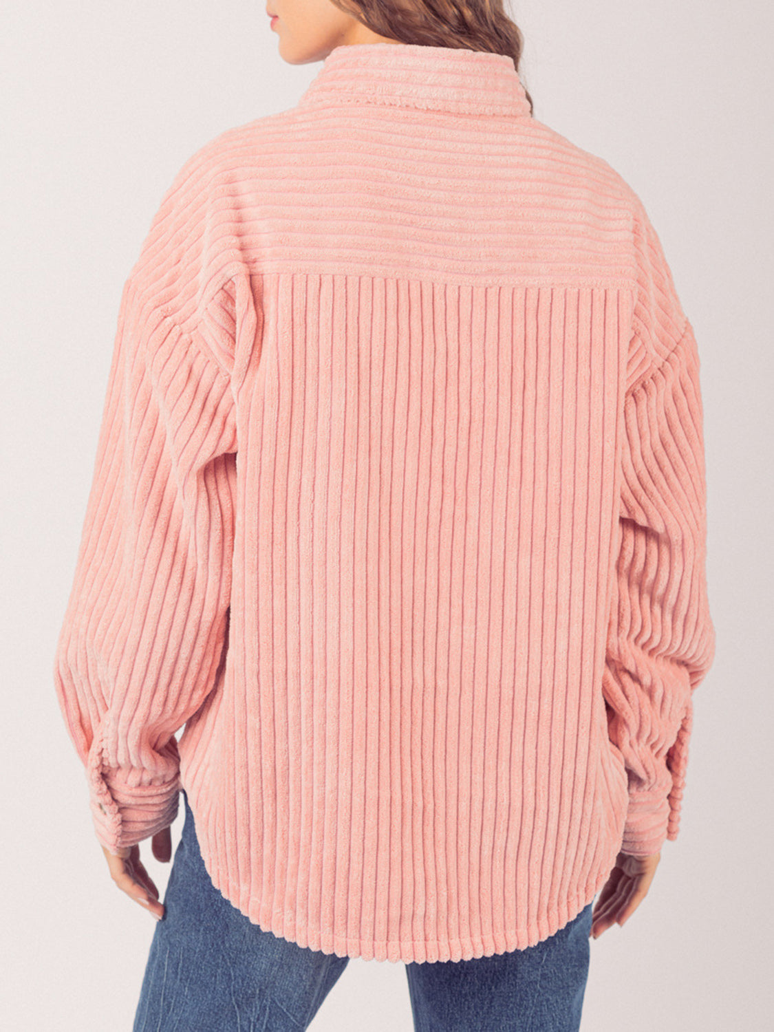 Button Up Long Sleeve Corduroy Jacket-Angel Casuals