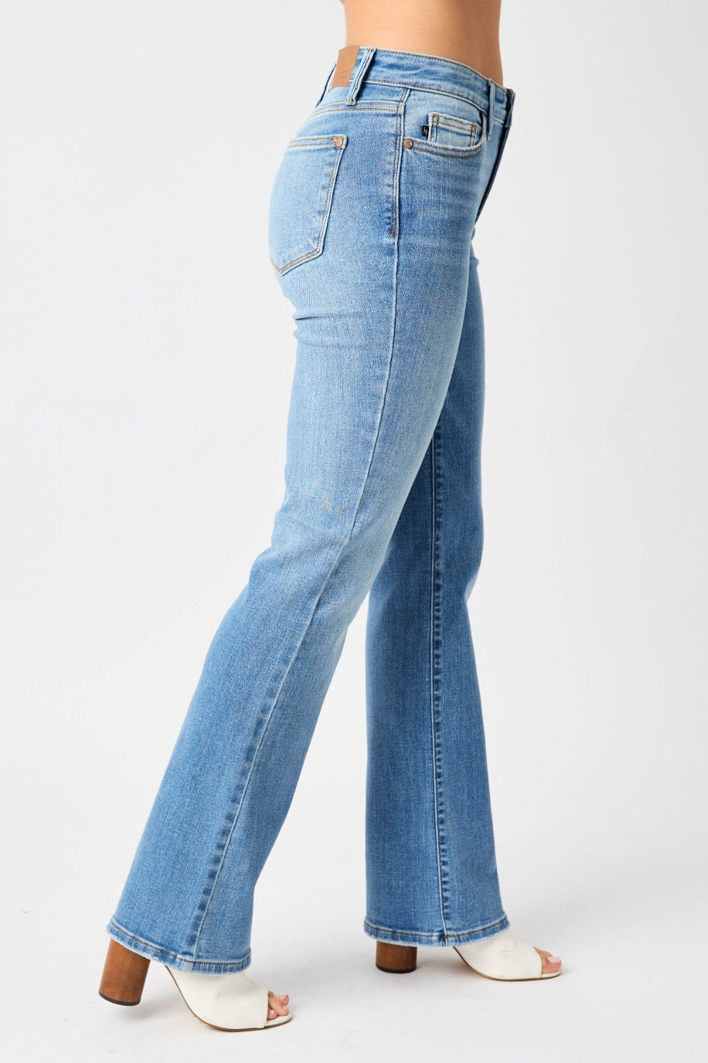 Judy Blue Full Size Mid-Rise Waist Straight Jeans-Angel Casuals