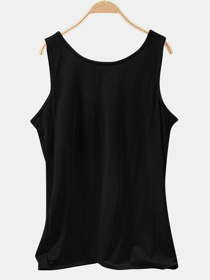 Scoop Neck Wide Strap Tank-Angel Casuals