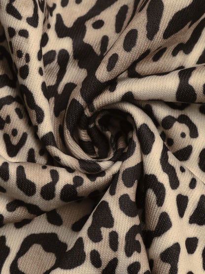 Perfee Leopard Open Front Long Sleeve Jacket-Angel Casuals