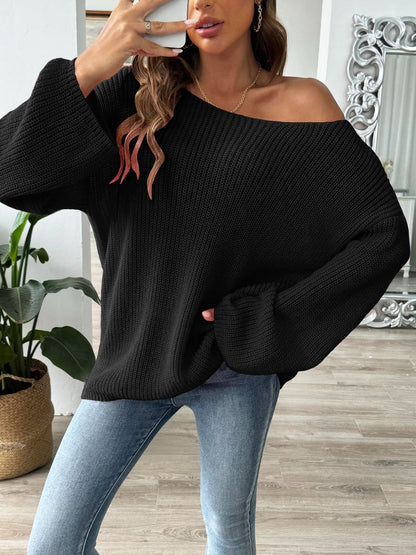 Round Neck Long Sleeve Sweater-Angel Casuals