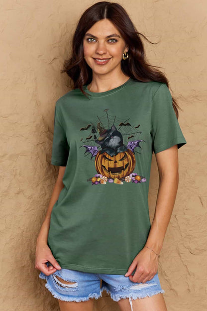 Simply Love Full Size Jack-O'-Lantern Graphic T-Shirt-Angel Casuals