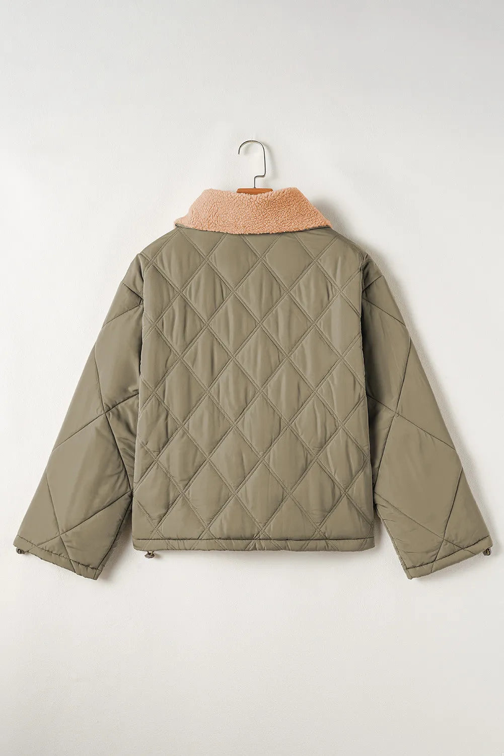 Drawstring Collared Neck Long Sleeve Winter Coat-Angel Casuals