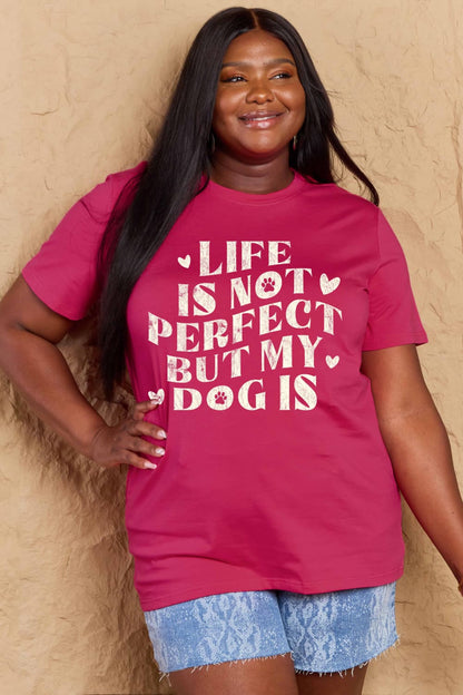 Simply Love Full Size Dog Slogan Graphic Cotton T-Shirt-Angel Casuals