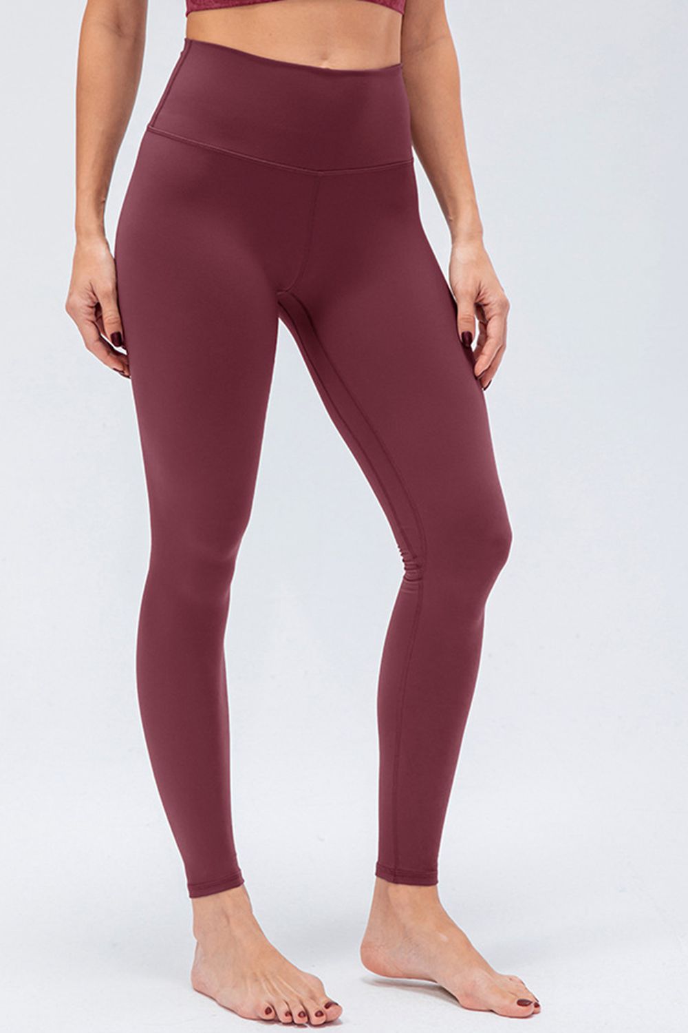 Wide Waistband Slim Fit Active Leggings-Angel Casuals