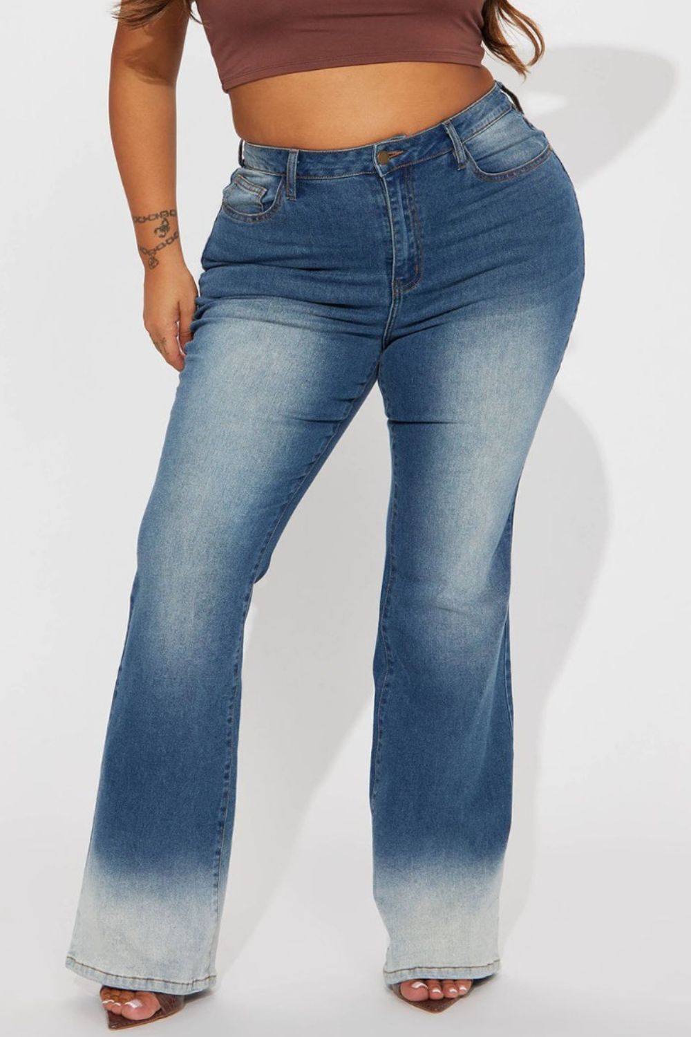 Pocketed Buttoned Straight Jeans-Angel Casuals