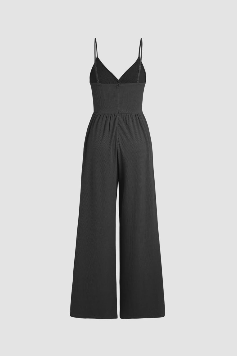 Surplice Spaghetti Strap Wide Leg Jumpsuit-Angel Casuals