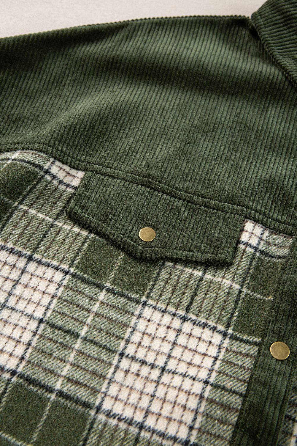 Snap Down Collared Neck Plaid Shacket-Angel Casuals