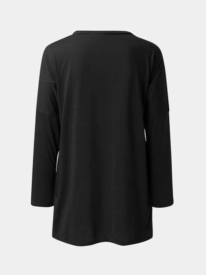 Full Size Round Neck Long Sleeve T-Shirt-Angel Casuals