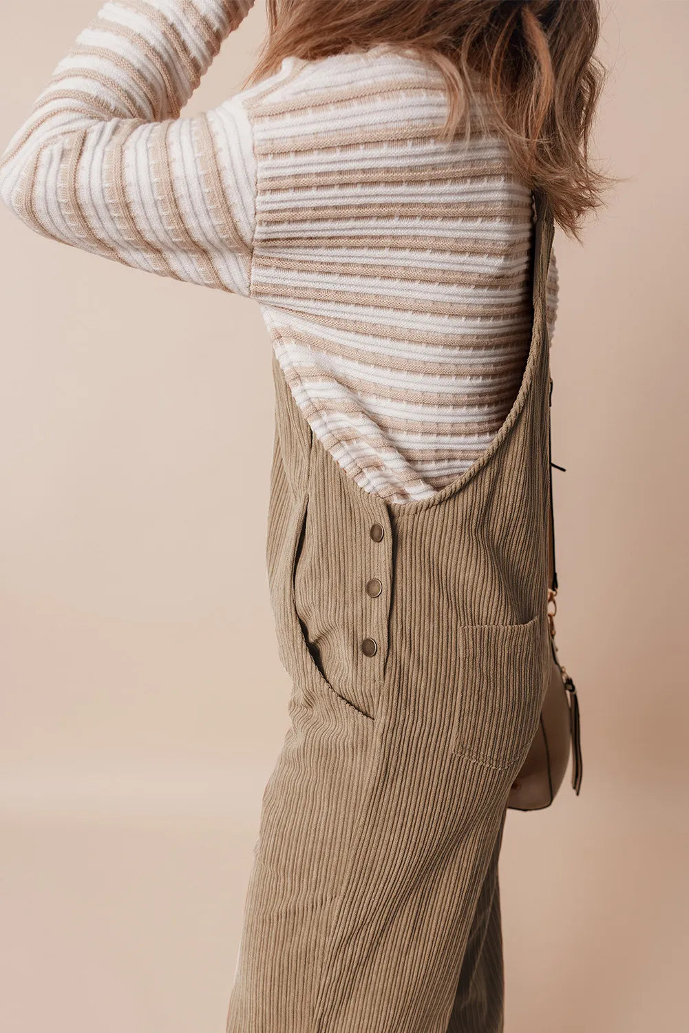Square Neck Wide Strap Overalls-Angel Casuals