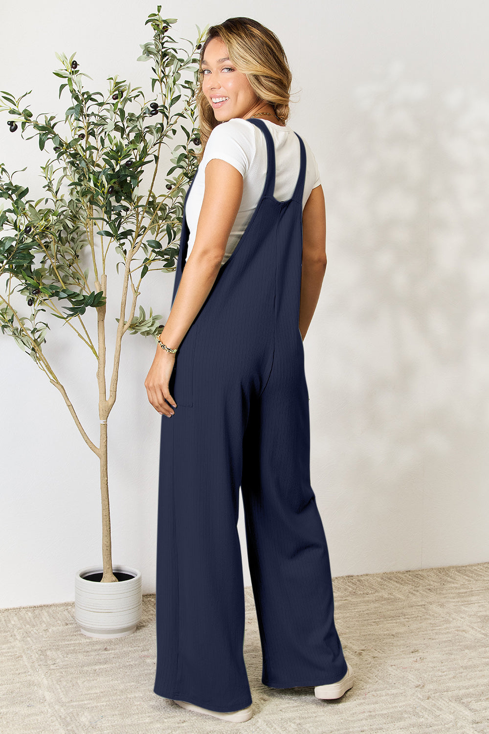 Double Take Full Size Wide Strap Overall with Pockets-Angel Casuals