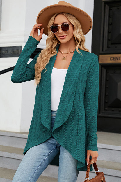 Open Front Long Sleeve Cardigan-Angel Casuals