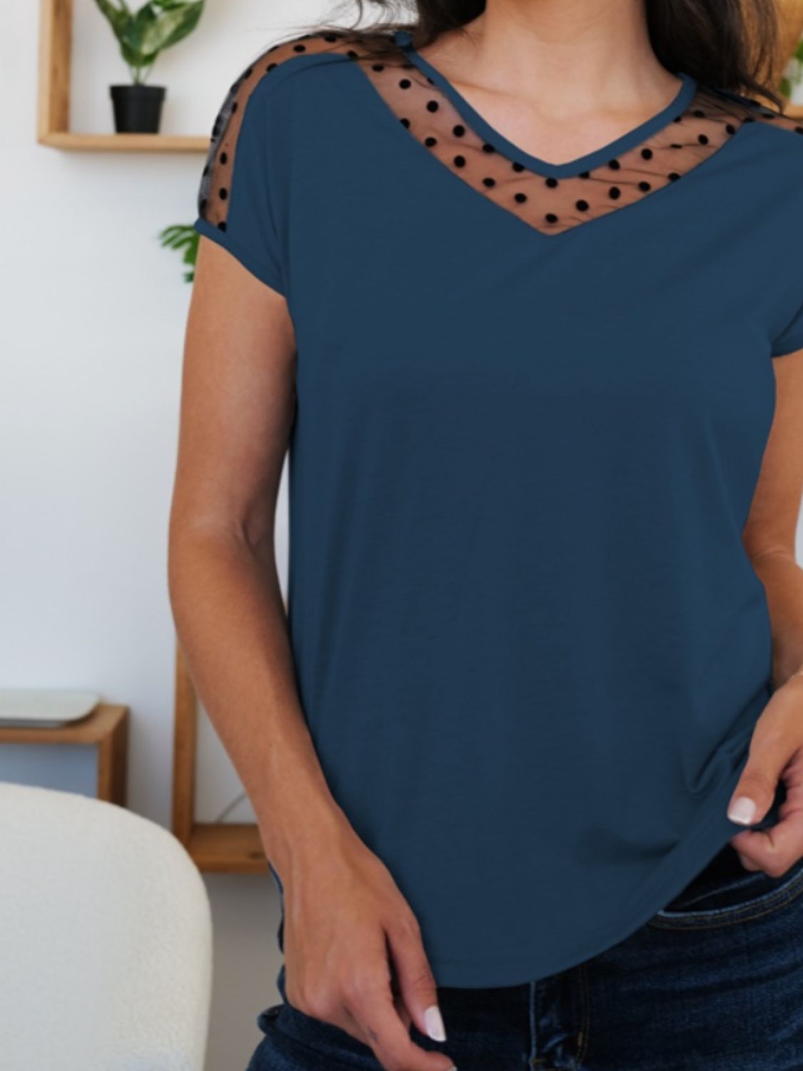 FAM-FAM V-Neck Short Sleeve T-Shirt-Angel Casuals
