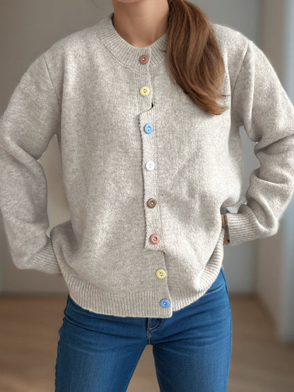 Button Down Long Sleeve Cardigan-Angel Casuals