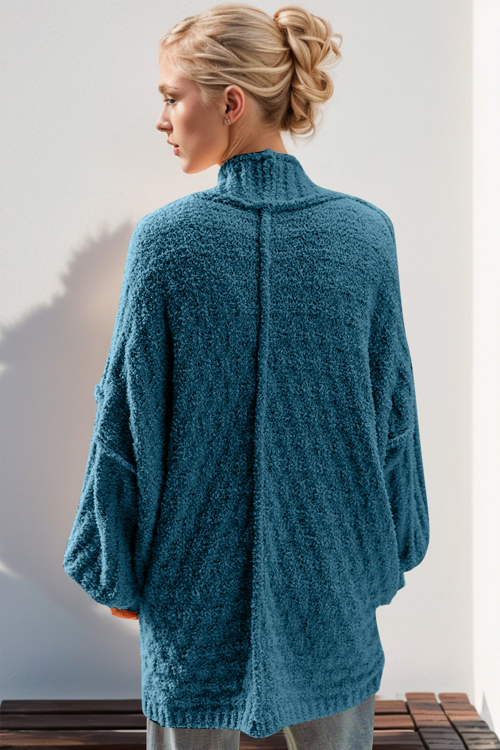 Double Take Full Size Open Front Long Sleeve Cardigan-Angel Casuals