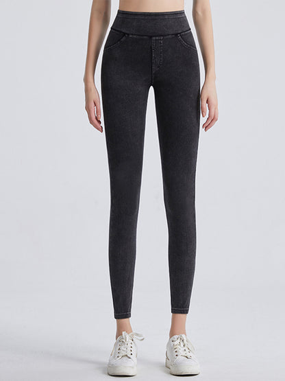 Wide Waistband Sports Leggings-Angel Casuals