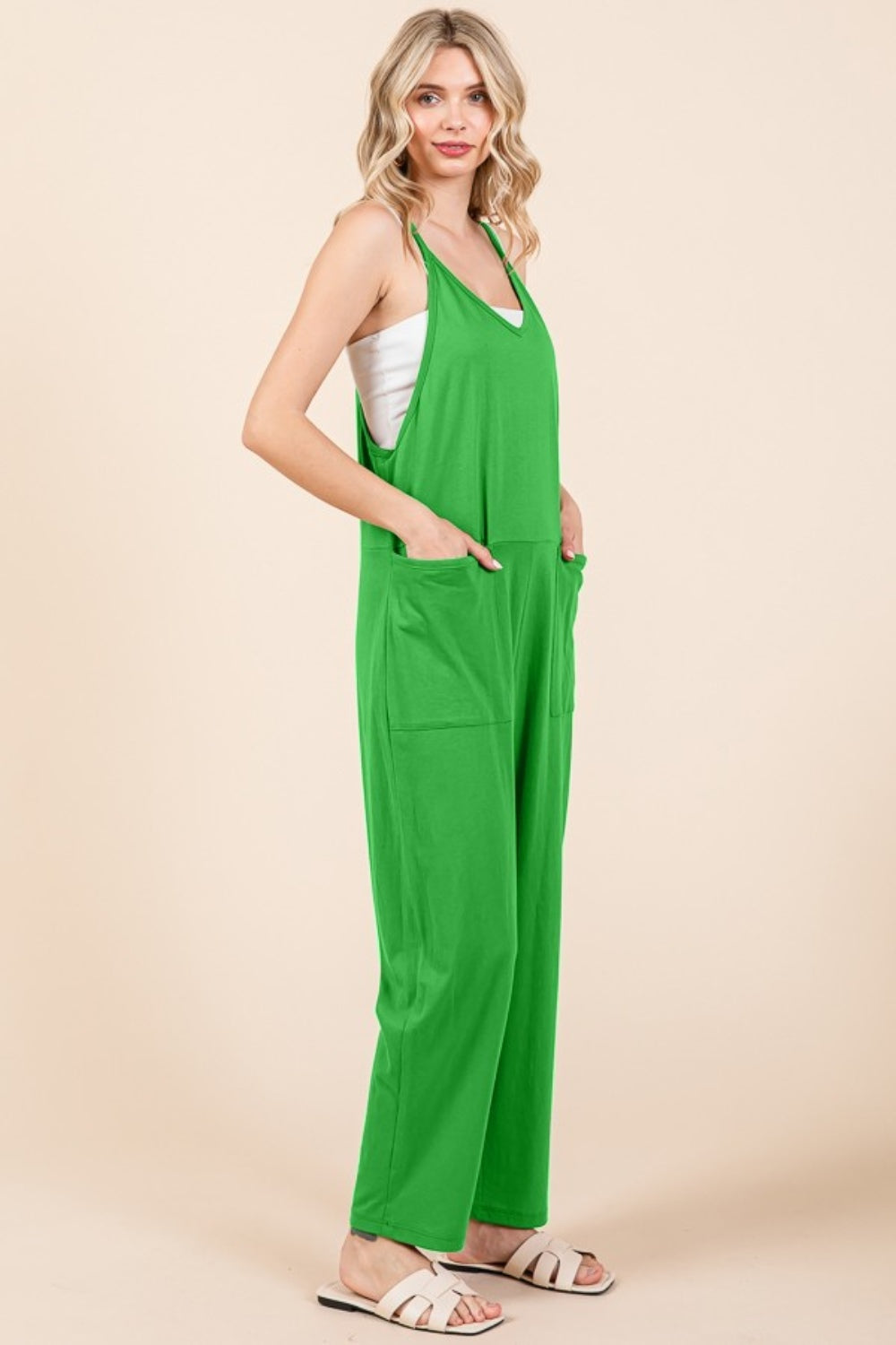 Culture Code Full Size Sleeveless Jumpsuit with Pockets-Angel Casuals