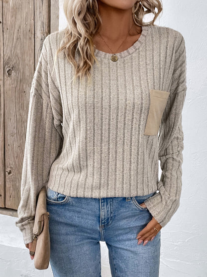 Round Neck Dropped Shoulder T-Shirt-Angel Casuals