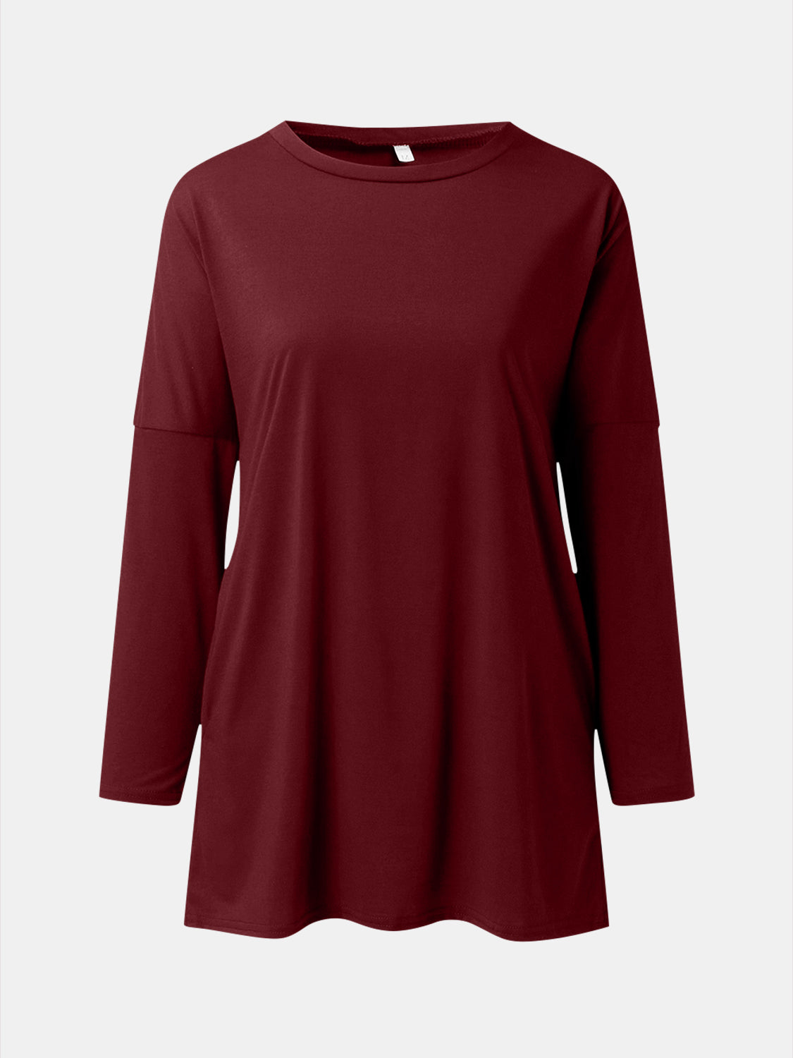 Full Size Round Neck Long Sleeve T-Shirt-Angel Casuals