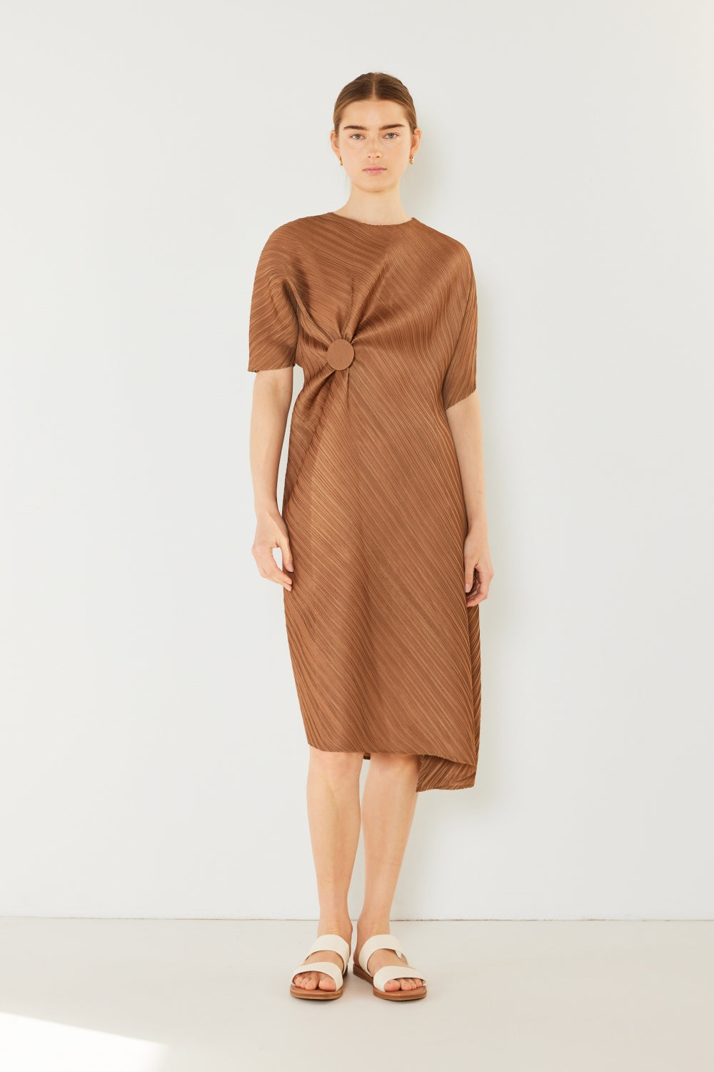 Marina West Swim Pleated Dolman Sleeve Dress-Angel Casuals