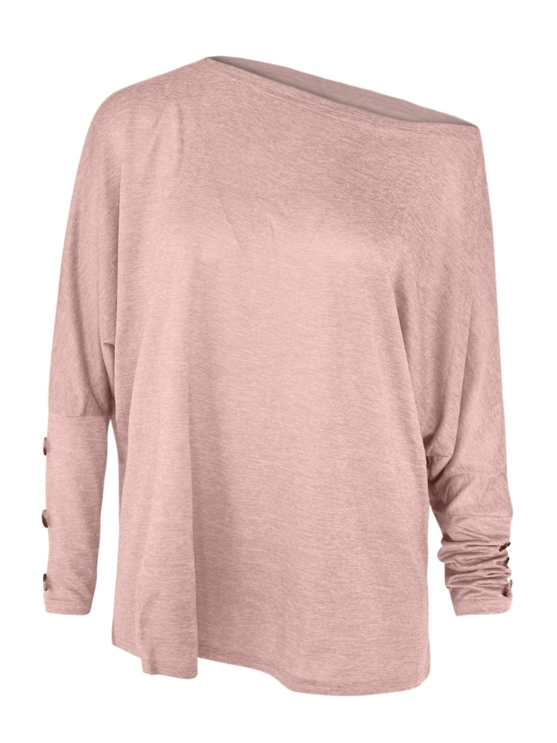 One Shoulder Long Sleeve T-Shirt-Angel Casuals