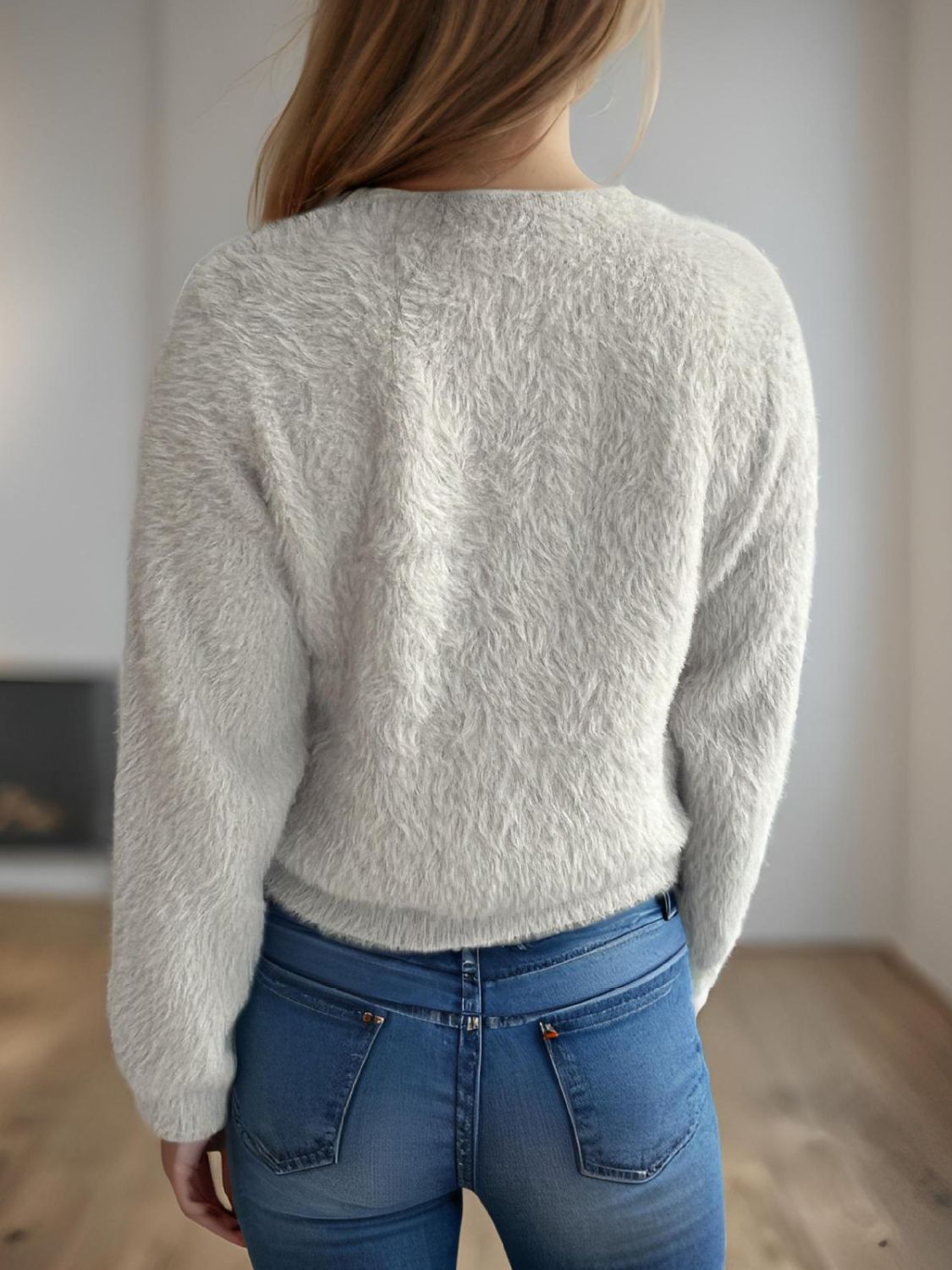 Cutout Knot Button Long Sleeve Cardigan-Angel Casuals