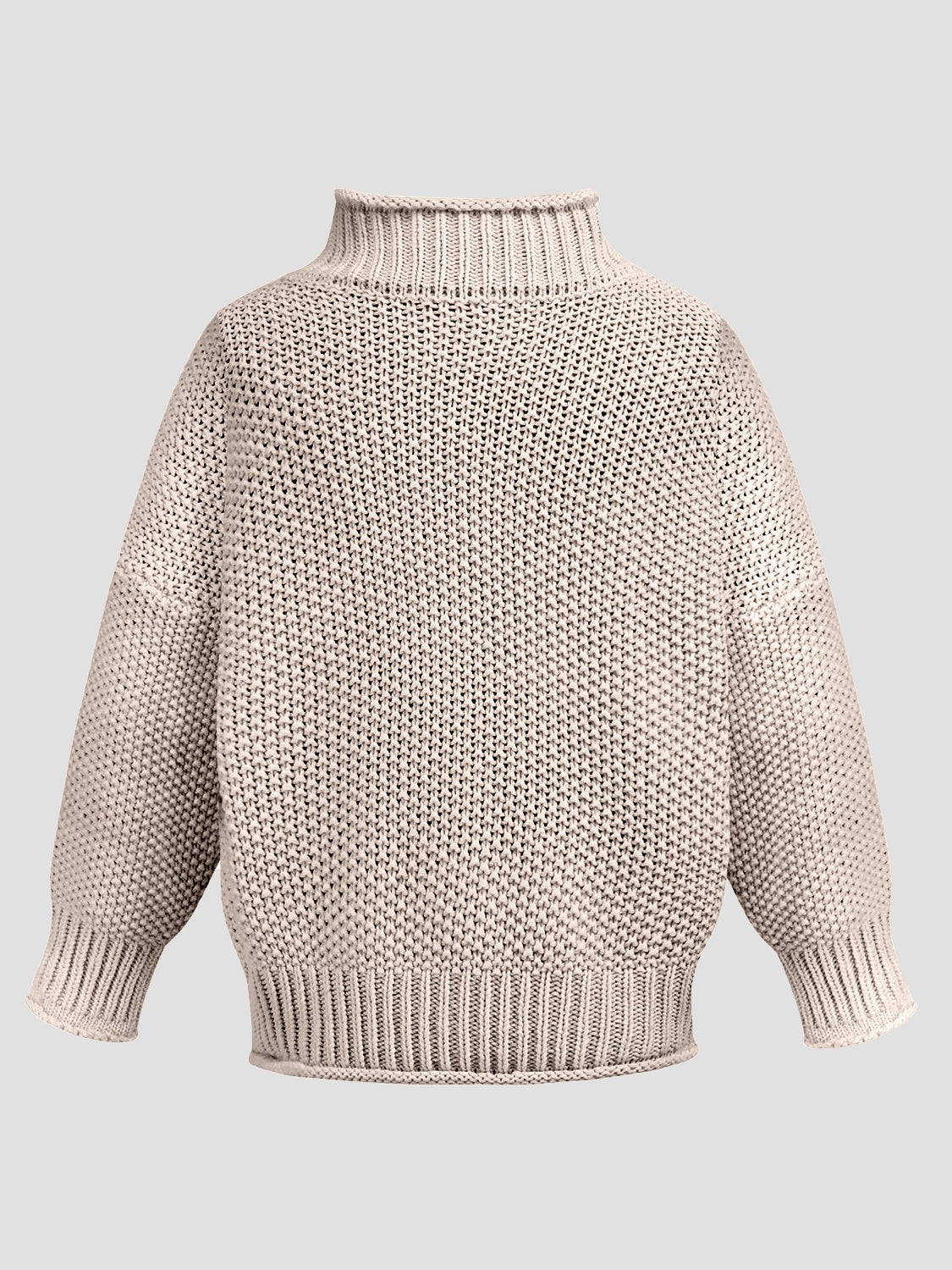 Turtleneck Long Sleeve Sweater-Angel Casuals