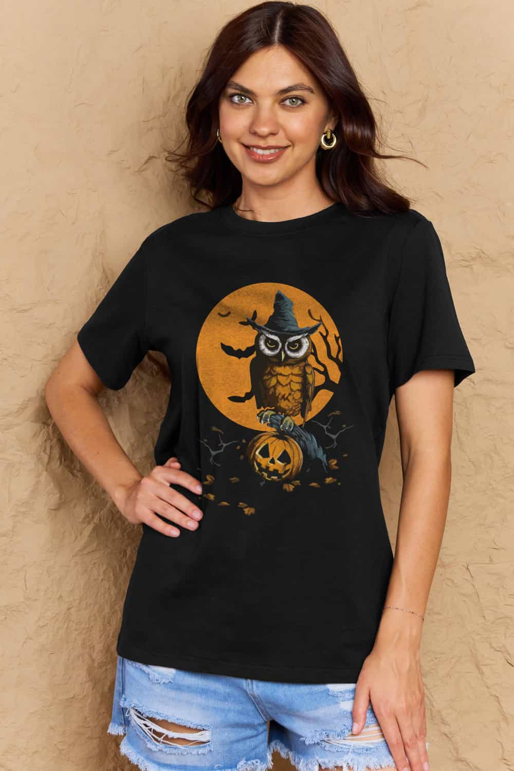 Simply Love Full Size Holloween Theme Graphic Cotton T-Shirt-Angel Casuals