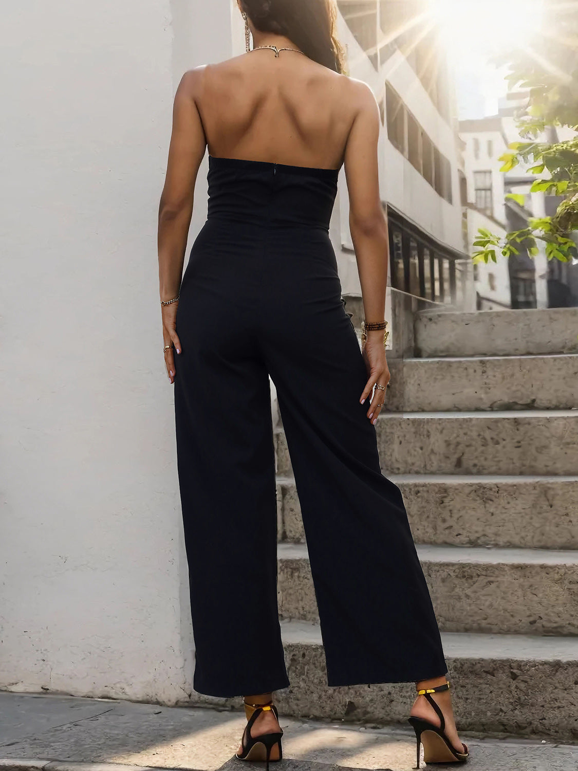 Perfee Tube Sleeveless Wide Leg Jumpsuit-Angel Casuals