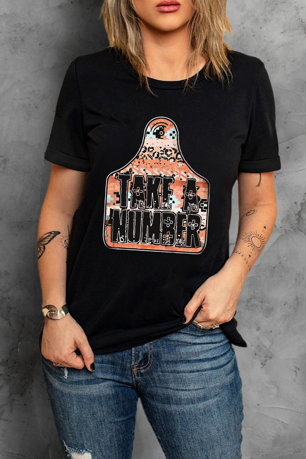 TAKE A NUMBER Graphic Tee-Angel Casuals