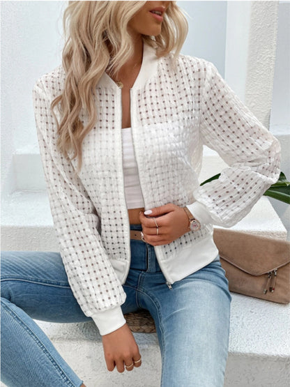 Zip Up Long Sleeve Jacket-Angel Casuals