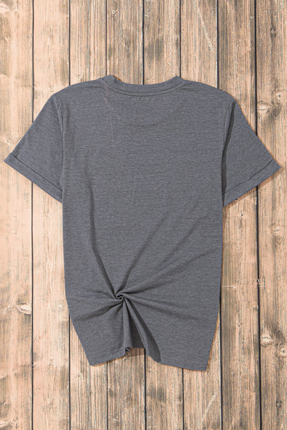 USA Round Neck Short Sleeve T-Shirt-Angel Casuals
