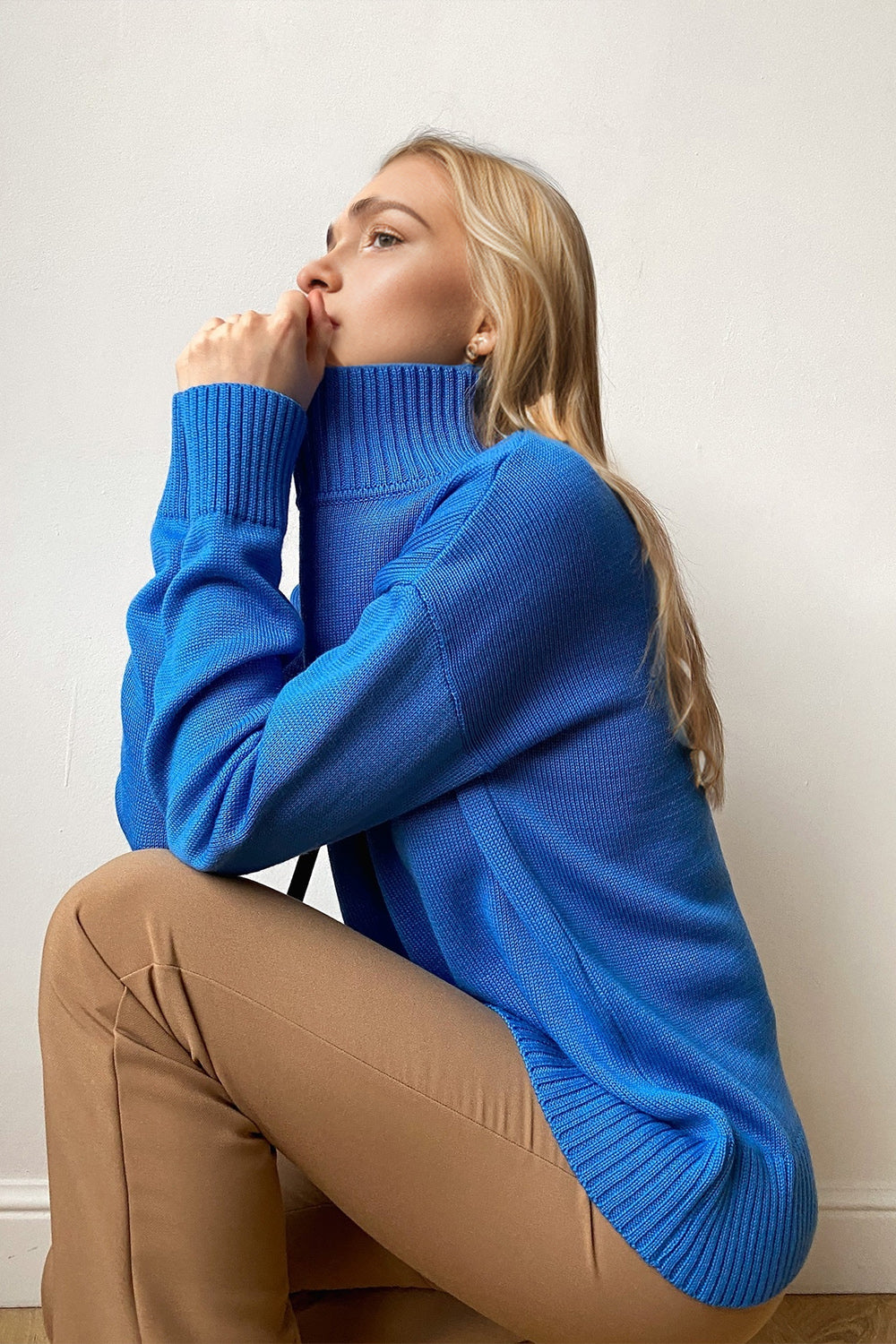 Basic Bae Turtleneck Dropped Shoulder Long Sleeve Sweater-Angel Casuals