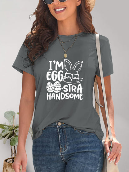 Graphic Round Neck Short Sleeve T-Shirt-Angel Casuals