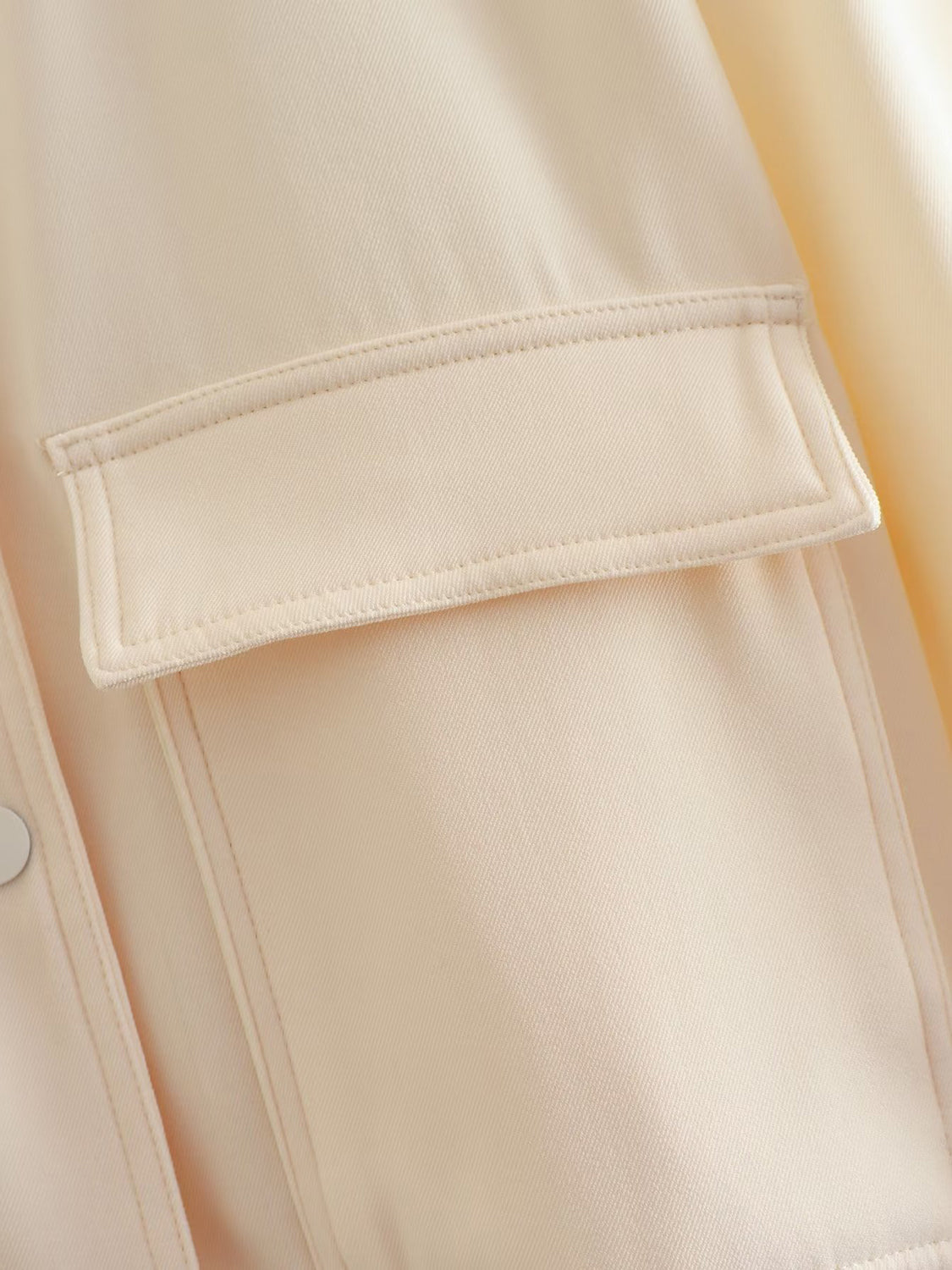 Pocketed Snap Down Baseball Collar Jacket-Angel Casuals