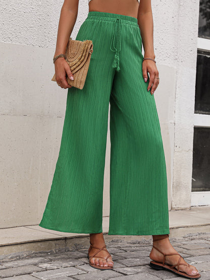 High Waist Slit Wide Leg Pants-Angel Casuals