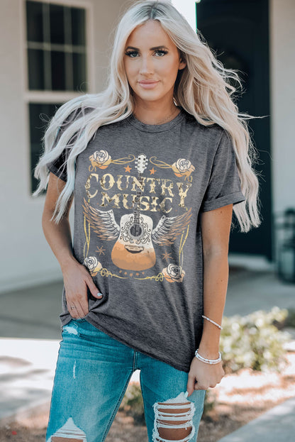 COUNTRY MUSIC Graphic T-Shirt-Angel Casuals