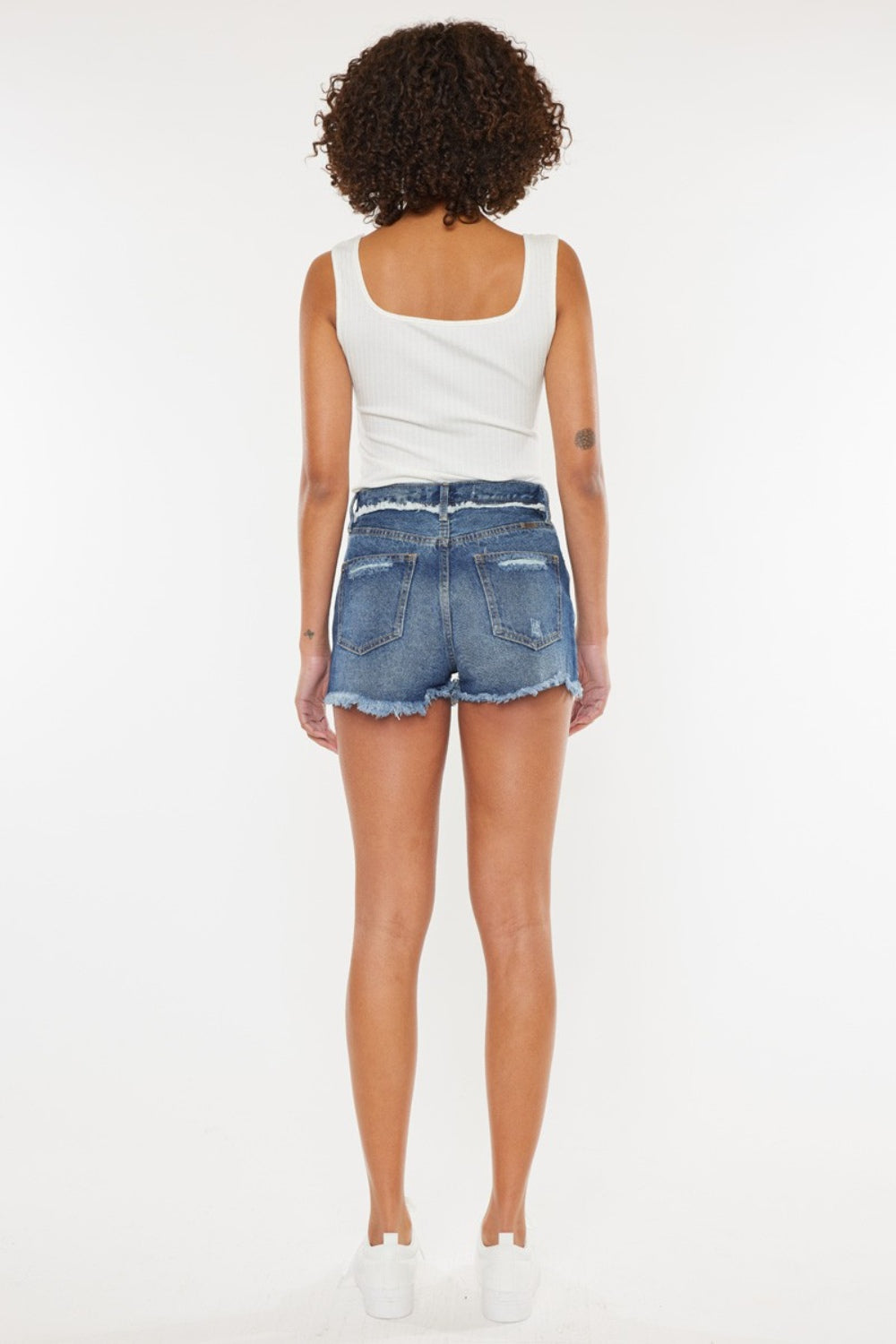 Kancan Distressed Button Fly Denim Shorts-Angel Casuals