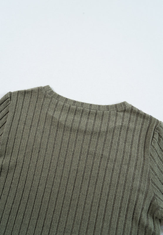 Leopard Round Neck Long Sleeve T-Shirt-Angel Casuals