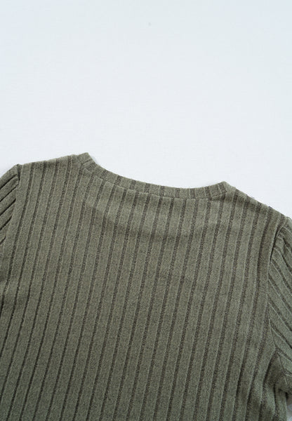 Leopard Round Neck Long Sleeve T-Shirt-Angel Casuals