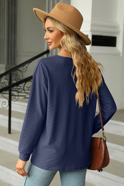 V-Neck Long Sleeve T-Shirt-Angel Casuals