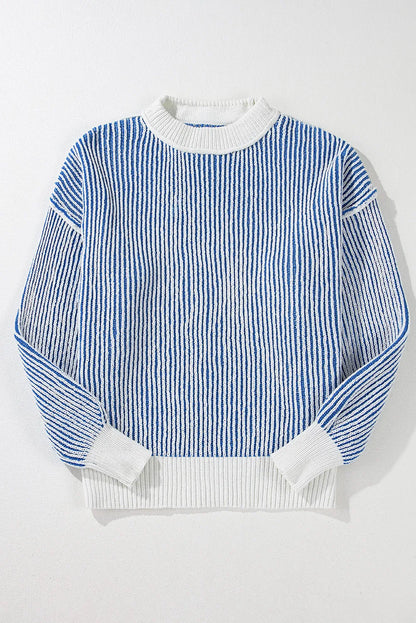 Round Neck Dropped Shoulder Sweater-Angel Casuals