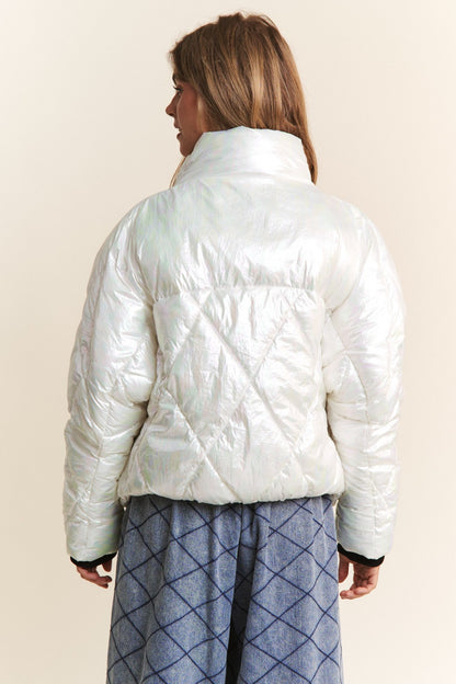 J.NNA Quilted Mock Neck Puffer Jacket-Angel Casuals