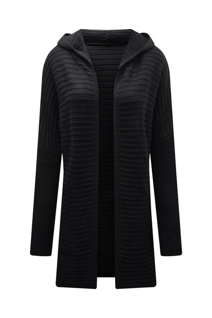 Open Front Longline Hooded Cardigan-Angel Casuals